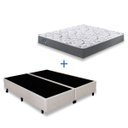 Ver imagem 5 de Cama Box King Size 193x203 Courino Linho Areia com Colchão Mola Ensacada