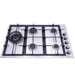 Cooktop a Gás 5 Bocas com Mesa de Aço Inox Escovado Dako Diplomata Gourmet 220v - 1
