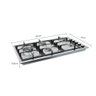 Cooktop a Gás 5 Bocas com Mesa de Aço Inox Escovado Dako Diplomata Gourmet 220v - 5
