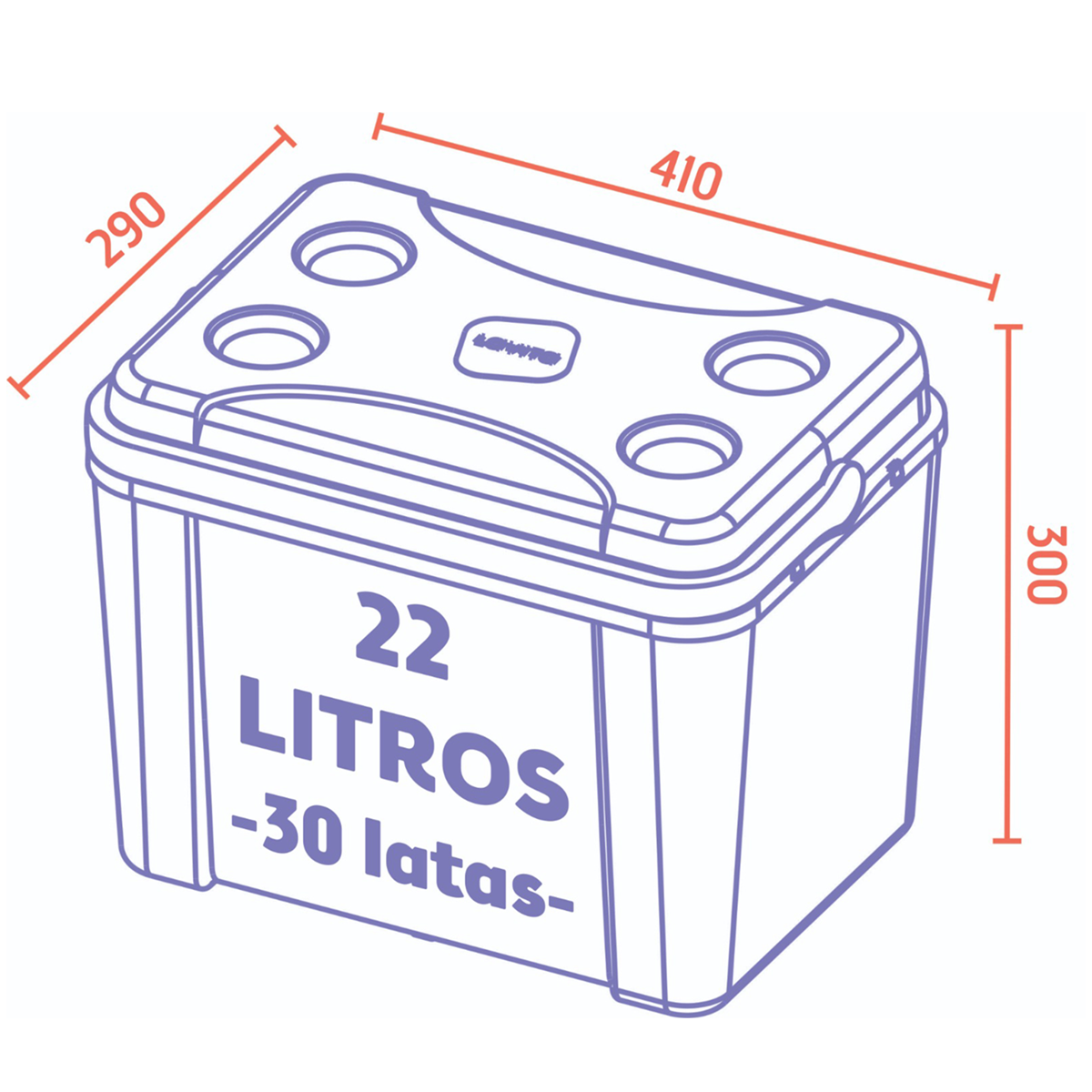 Caixa Térmica Lavita 22 Litros - Preto Color - 3