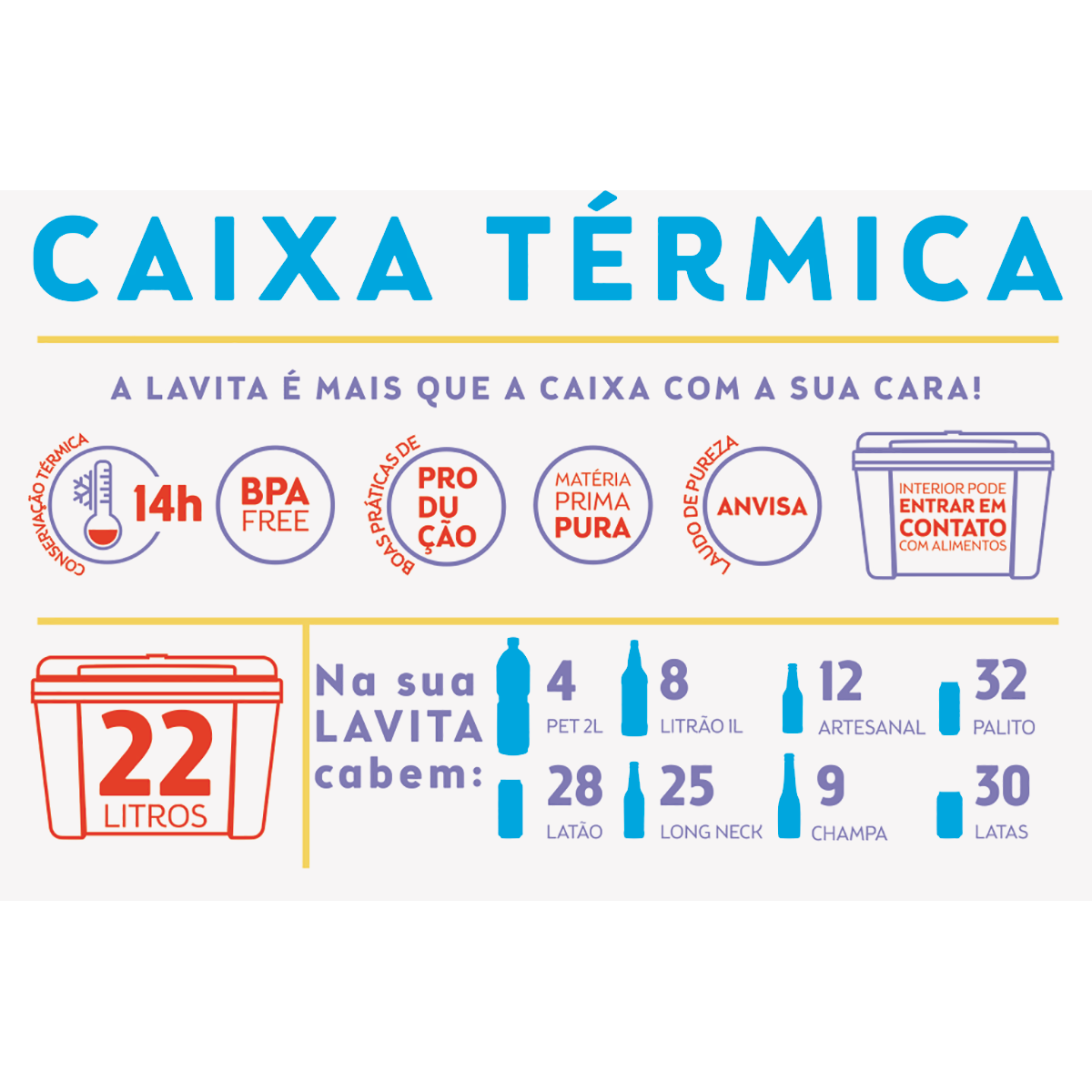 Caixa Térmica Lavita 22 Litros - Preto Color - 2