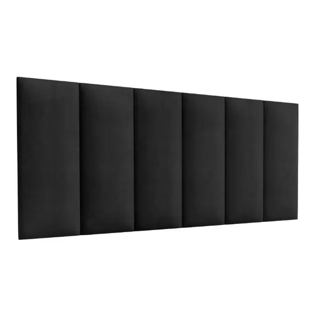 Cabeceira para Cama Box Modular Adesiva Sued Aveludado 60x20 Preto - 3