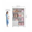 Ver imagem 4 de Guarda Roupa Infantil 100% Mdf 4 Portas 2 Gaveta Fofura Permobili Branco Branco