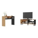 Ver imagem 2 de Kit Rack p/TV até 50 Polegadas c/Aparador Buffet Multimóveis CR45361 Carvalho Nature/Preto