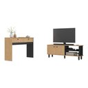Ver imagem 1 de Kit Rack p/TV até 50 Polegadas c/Aparador Buffet Multimóveis CR45361 Carvalho Nature/Preto