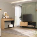 Ver imagem 3 de Kit Rack p/TV até 50 Polegadas c/Aparador Buffet Multimóveis CR45361 Carvalho Nature/Preto