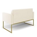 Ver imagem 3 de Sofá Namoradeira com 2 Poltronas Base Industrial Dourado Marisa Veludo D03 - D\'rossi Cor Bege