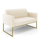 Ver mais imagens de Sofá Namoradeira com 2 Poltronas Base Industrial Dourado Marisa Veludo D03 - D\'rossi Cor Bege