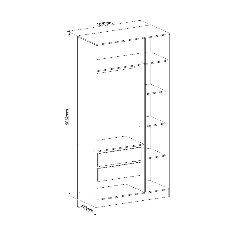 Guarda-Roupa Modulado 8 Portas Castro Urban 001EL 3 Gavetas Niquel SE - 4