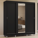 Ver imagem 1 de Guarda-Roupa Casal com Pés 3 Portas de Correr com Espelho Reno Madesa
