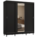 Ver imagem 3 de Guarda-Roupa Casal com Pés 3 Portas de Correr com Espelho Reno Madesa