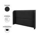 Ver imagem 2 de Cabeceira Casal Estofada Ideal para Cama King 190cm Corino - Preto