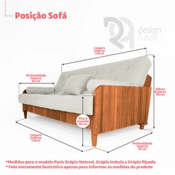Sofá Cama Paris Ii Ripado Acquablock Madeira Maciça Natural - Amarelo - 5