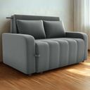 Ver imagem 1 de Sofa Cama 2 Lugares 138 Cm Amora Veludo Maserati Chumbo Milani Store