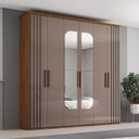 Ver imagem 1 de Guarda Roupa Casal 6 Portas 4 Gavetas com Espelho Layla Casa 812