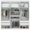 Ver imagem 6 de Guarda-Roupas Casal Alonzo 6 Portas 4 Gavetas s/ Espelho 100% MDF c/ Pés - Lp - Rei de Casa Branco