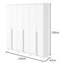 Ver imagem 2 de Guarda-Roupas Casal Alonzo 6 Portas 4 Gavetas s/ Espelho 100% MDF c/ Pés - Lp - Rei de Casa Branco