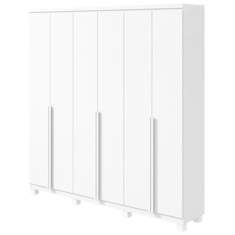 Guarda-Roupas Casal Alonzo 6 Portas 4 Gavetas s/ Espelho 100% MDF c/ Pés - Lp - Rei de Casa Branco