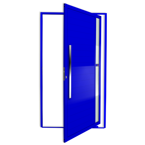 Porta Pivotante Alumínio Lambril Visione c/Puxador e.Azul 120 Brimak