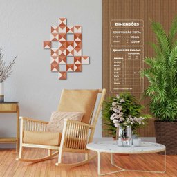 Geométrico Pele de Girafa - Quadros ou Placas Modulares com 24 Peças - 2