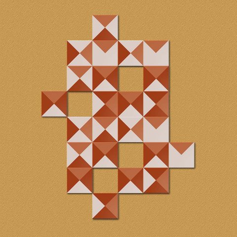 Geométrico Pele de Girafa - Quadros ou Placas Modulares com 24 Peças