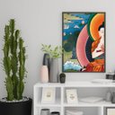 Ver imagem 2 de Quadro Fotografia Buda Colorido 33x24cm - com vidro:Madeira preta