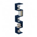 Ver imagem 2 de Prateleira de Canto Lyra 5 Nichos Decorativos Azul para Sala Quarto Livros