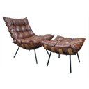 Ver imagem 1 de Poltrona e Puff Costela Couro Ecológico - Moveis Roperi - Couro Ecológico Marrom