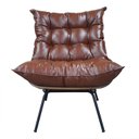 Ver imagem 5 de Poltrona e Puff Costela Couro Ecológico - Moveis Roperi - Couro Ecológico Marrom