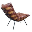 Ver imagem 2 de Poltrona e Puff Costela Couro Ecológico - Moveis Roperi - Couro Ecológico Marrom