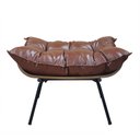 Ver imagem 6 de Poltrona e Puff Costela Couro Ecológico - Moveis Roperi - Couro Ecológico Marrom