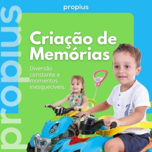 Quadriciclo Infantil Carrinho Passeio Moto Menina Menino Veículo Passeio  Com Haste Guia Removível Câ