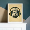 Ver imagem 2 de Quadro Decorativo Music Buda 24x18cm:Madeira branca