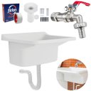Ver imagem 1 de Tanque de Plástico 34l para Lavanderia Branco + Sifão Universal Sanfonado + Fita Veda Rosca + Tornei