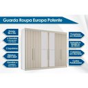 Ver imagem 3 de Guarda Roupa 6 Portas Ripadas (2 C/ Espelho) e 6 Gavetas Potente Braúna - Europa