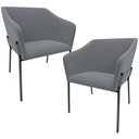 Ver imagem 1 de Kit 2 Cadeiras para Sala de Jantar Estar Living Olívia L02 Suede Cinza - Lyam Decor