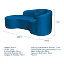 Ver imagem 3 de Recamier Curvo Orgânico 200cm 3 Lugares Lado Esquerdo para Sala de Estar Linho Londres