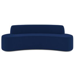 Sofá 3 Lugares Curvo Sala de Estar Living Cancún D02 Veludo Azul Marinho 180 cm C-304 - Lyam Decor - 6