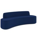 Ver imagem 1 de Sofá 3 Lugares Curvo Sala de Estar Living Cancún D02 Veludo Azul Marinho 180 cm C-304 - Lyam Decor