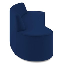 Sofá 3 Lugares Curvo Sala de Estar Living Cancún D02 Veludo Azul Marinho 180 cm C-304 - Lyam Decor - 5