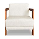 Ver mais imagens de Kit 02 Poltronas Decorativa Natália Linho Natural Base em Madeira Castanho - Pallazio