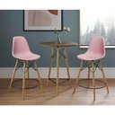 Ver imagem 1 de Mesa Bistrô Eames Eiffel Amêndoa com 2 Banquetas Rosas de Madeira