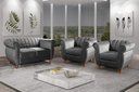 Ver imagem 7 de Conjunto Realeza Sofá com Poltronas Chesterfield Decoração Sala Recepção - Suede Cinza
