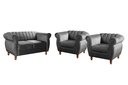 Ver imagem 1 de Conjunto Realeza Sofá com Poltronas Chesterfield Decoração Sala Recepção - Suede Cinza