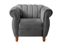 Ver imagem 3 de Conjunto Realeza Sofá com Poltronas Chesterfield Decoração Sala Recepção - Suede Cinza