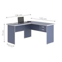 Ver imagem 2 de Escrivaninha em L com 02 Gavetas Chair Azul