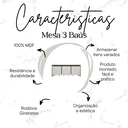 Ver mais imagens de Mesa Organizadora de Brinquedos com 3 Baús 100% Mdf Plancasa Off White