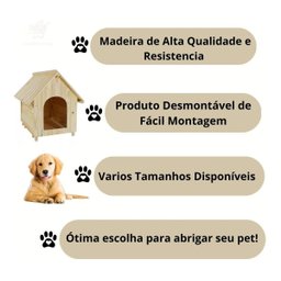 Casinha de Cachorro De Madeira Sem Pintura Simples Extra Gigante n7 - 5