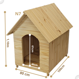 Casinha de Cachorro De Madeira Sem Pintura Simples Extra Gigante n7 - 3