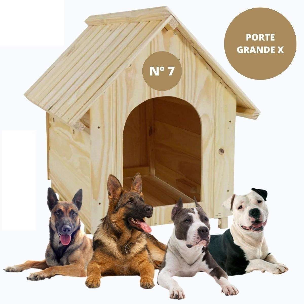 Casinha de Cachorro De Madeira Sem Pintura Simples Extra Gigante n7 - 2